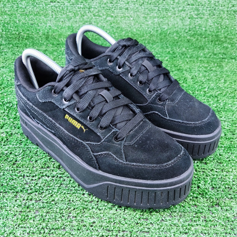 Puma Sneakers Womens 7.5 Black Mayze Stack Suede Platform Low Top 397462-06